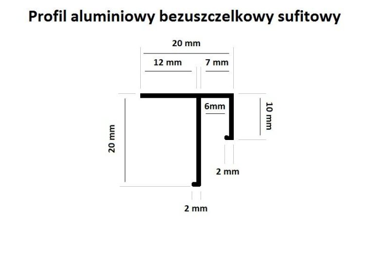 Profil bezuszczelkowy sufitowy