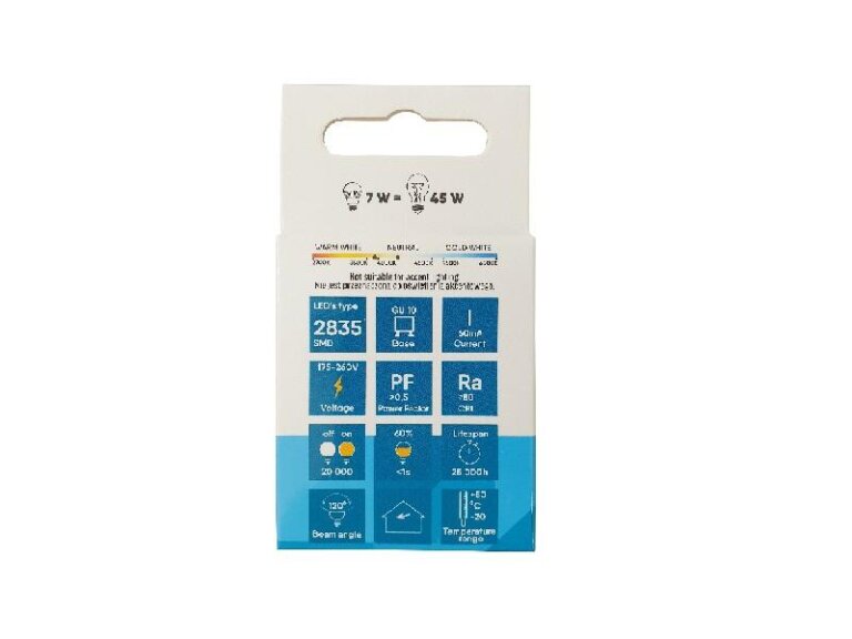 LED-Lampe GU10 7W Milchweiß Neutral