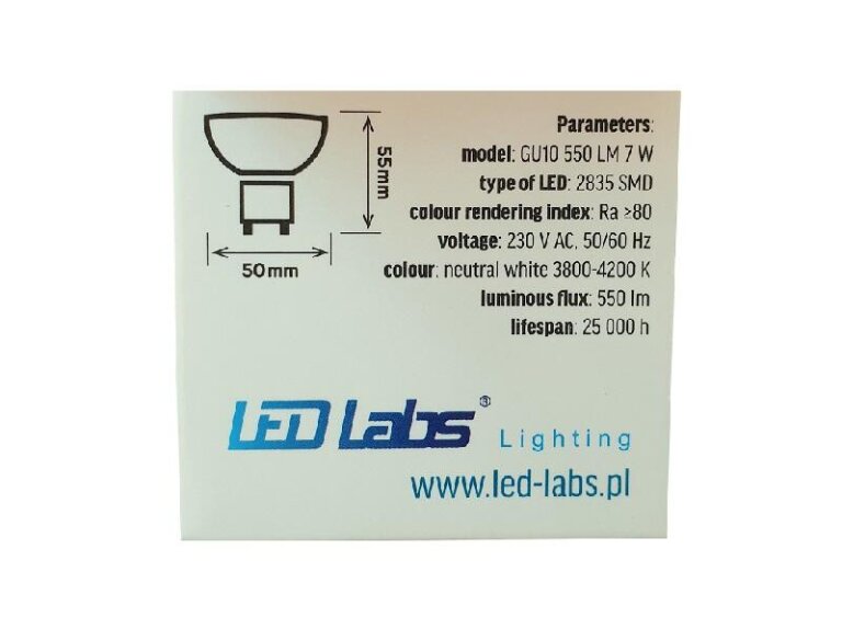 LED-Lampe GU10 7W Milchweiß Neutral
