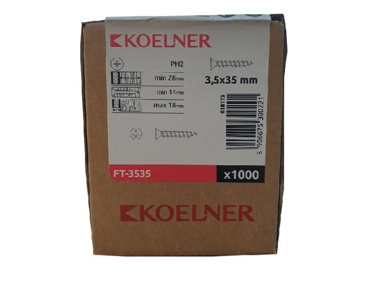 1000 Stk. Schrauben für Gipskartonplatten, Holz 3,5x35
